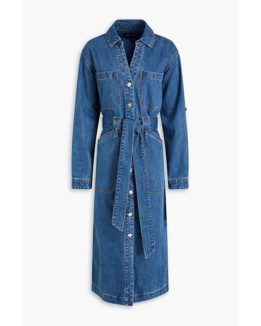 Veronica Beard Blue Evelyn Denim Midi Shirt Dress