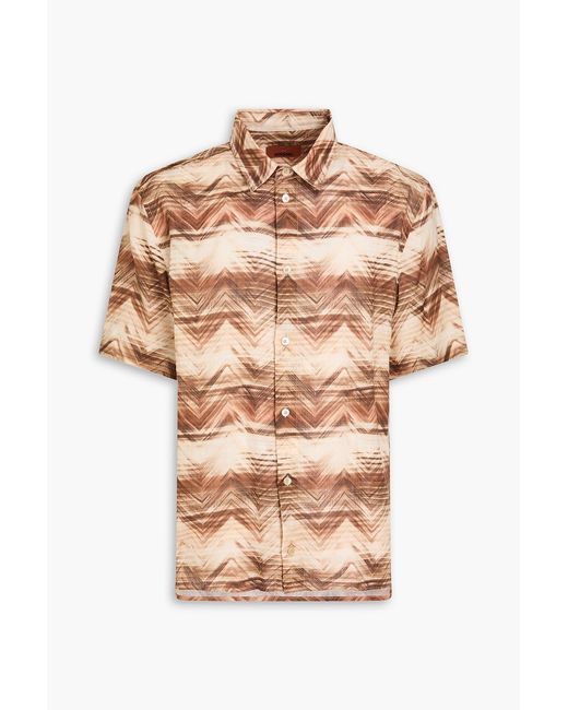 Missoni Brown Printed Linen Shirt for men