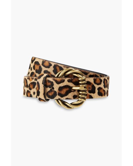Sandro Multicolor Leopard-print Calf Hair Belt