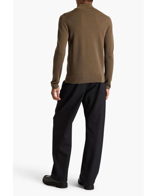 Sandro Brown Wool Half-zip Sweater for men