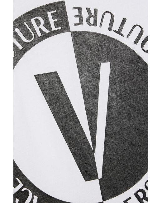 Versace White Logo-print Cotton-jersey T-shirt for men