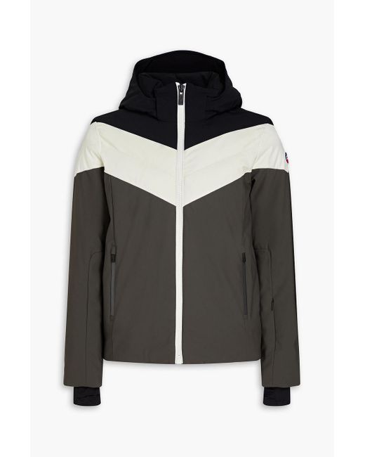 Fusalp Black Sands Quilted Color-block Hooded Ski Jacket for men
