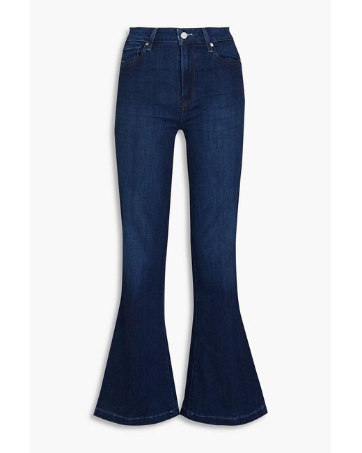 PAIGE Blue Faded Mid-rise Flared Jeans