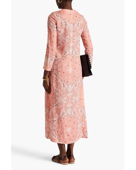 Zimmermann Pink Paisley-print Linen Maxi Dress