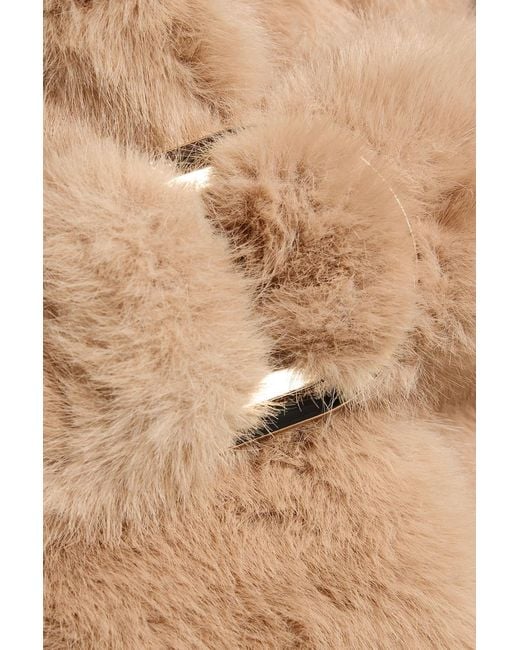 Maje Natural Belted Plush Coat