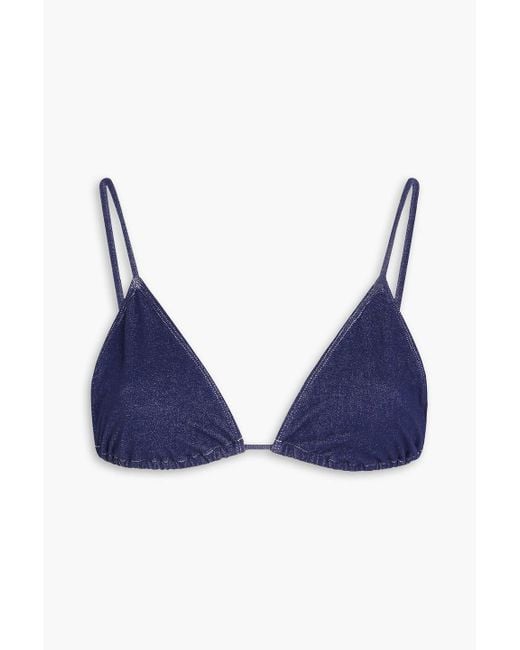 Onia Blue Triangle Bikini Top