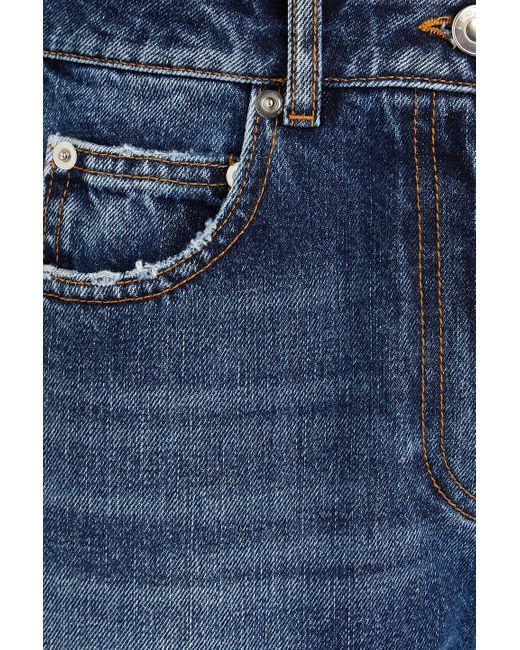 IRO Blue Aja Distressed High-rise Slim-leg Jeans