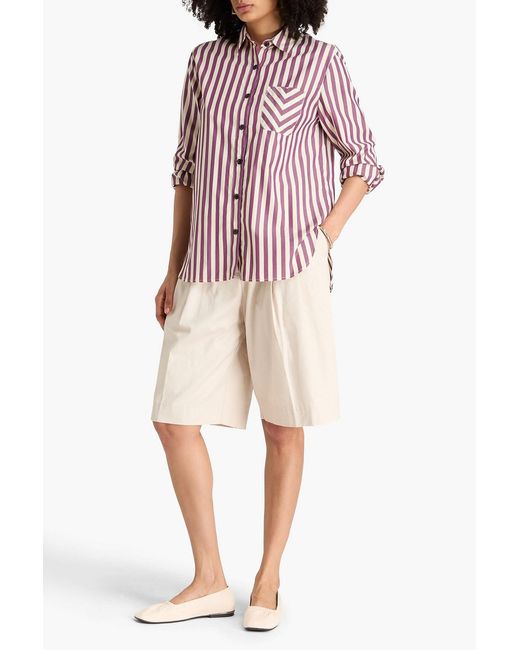 Rag & Bone Red Maxine Striped Cotton Shirt