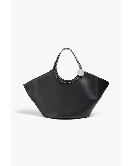 Rabanne Black Cabas Disc-Link Chain-Embellished Leather Tote