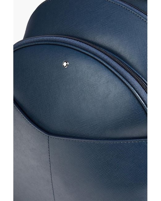 Montblanc Blue Textured-leather Backpack for men