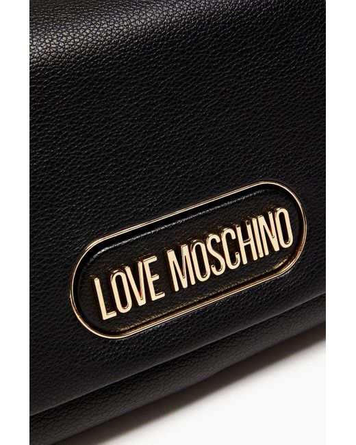 Love Moschino Black Faux Textured-leather Shoulder Bag