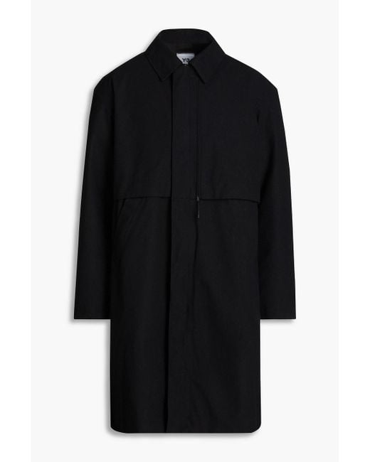 Y-3 Black Zip-detailed Wool-blend Felt Coat for men