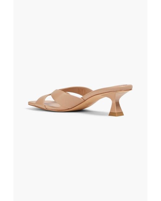 Stuart Weitzman Natural Miami 50 Leather Mules