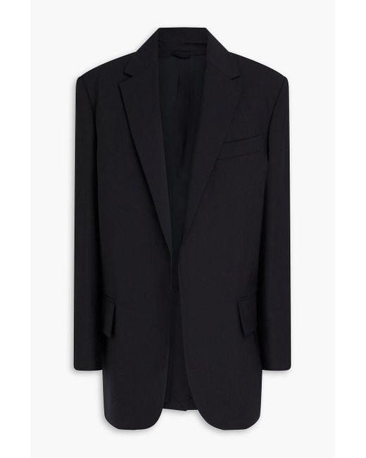 Brunello Cucinelli Black Wool-Blend Crepe Blazer