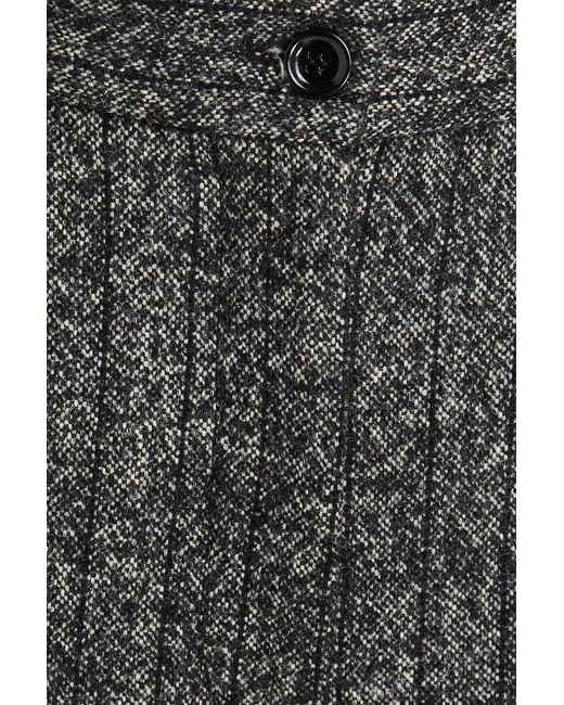 Dolce & Gabbana Gray Pleated Tweed Wide-leg Pants