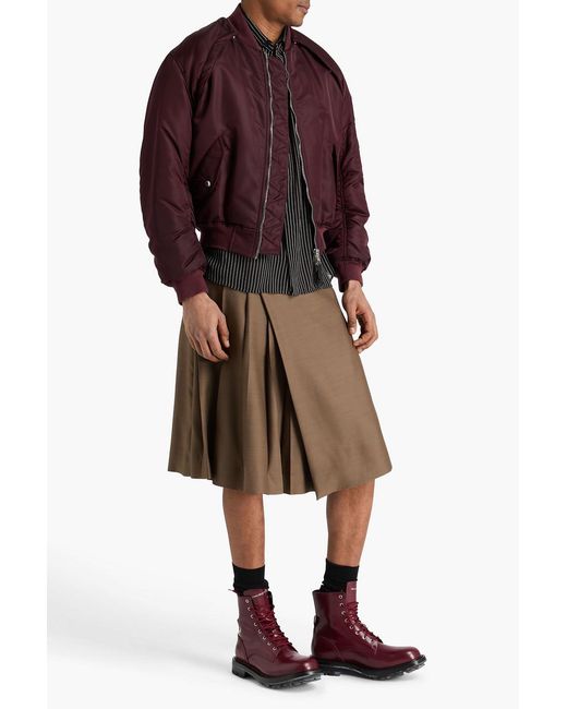 McQueen Red Shell Bomber Jacket for men