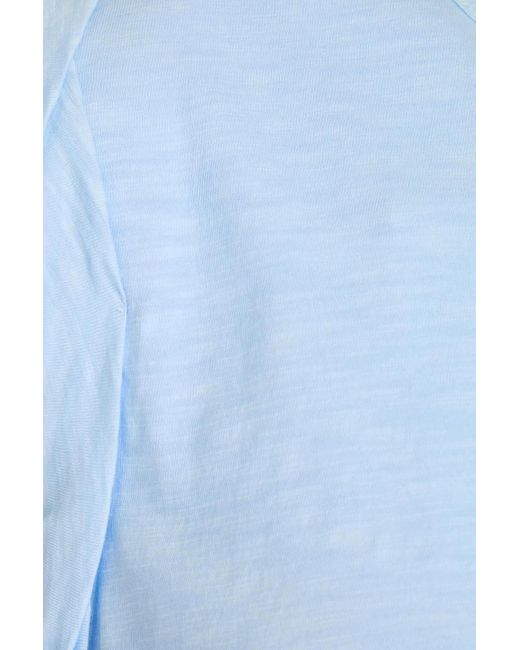 Veronica Beard Blue Dree Slub Pima Cotton-jersey Top