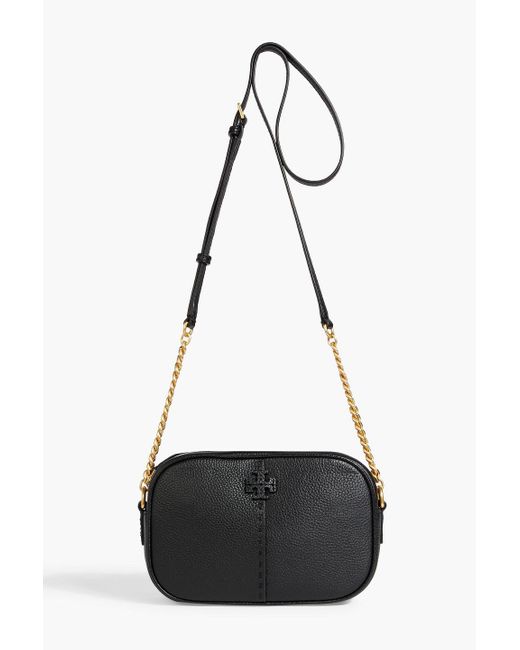 Tory Burch Black Mcgraw Pebbled-Leather Cross-Body Bag