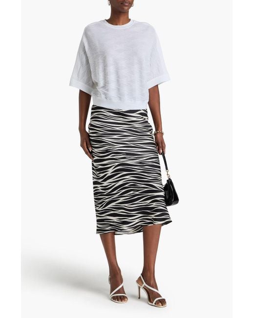Diane von Furstenberg White Cairo Jacquard-Knit Top