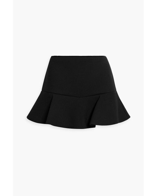 RED Valentino Black Skirt-effect Ruffled Ponte Shorts