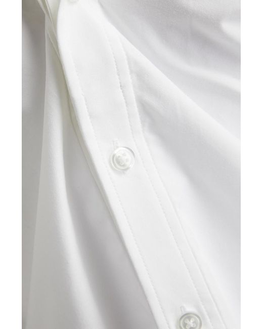 T By Alexander Wang White Hemdkleid aus baumwollpopeline in minilänge mit cut-outs