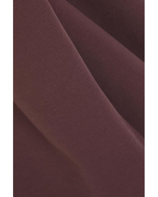 Brunello Cucinelli Purple Bead-embellished Stretch-cotton Jersey Midi Dress