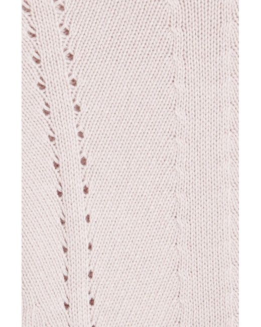 RED Valentino Pink Bow-detailed Pointelle-knit Sweater