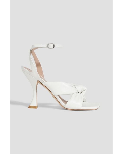 Stuart Weitzman Natural Playa Knotted Leather Sandals