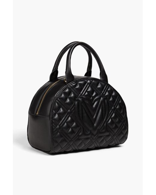 Love Moschino Black Quilted Faux Leather Tote