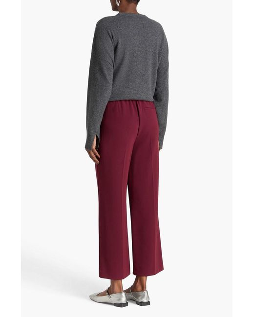 Theory Red Crepe Wide-Leg Pants