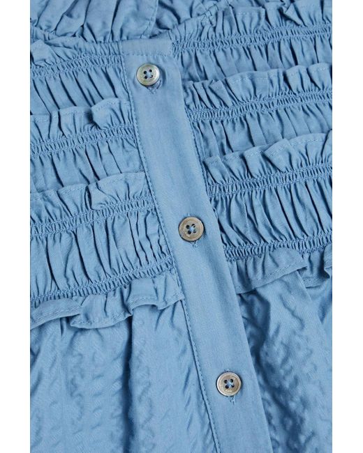 Sea Blue Sevyn gestuftes minikleid aus seersucker mit rüschen