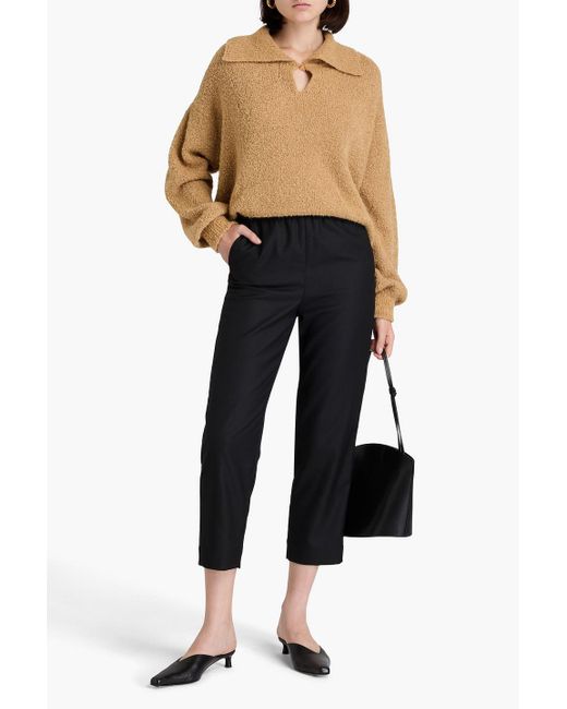By Malene Birger Black Remi Cropped Twill Straight-leg Pants