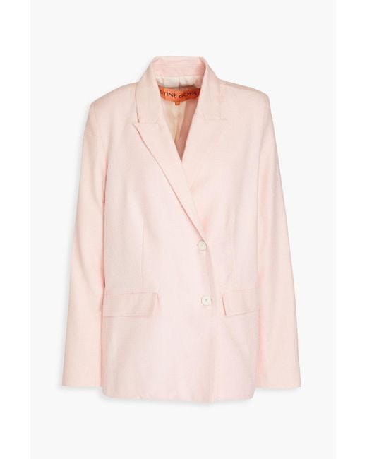 Stine Goya Pink Steely doppelreihiger blazer aus baumwoll-tweed