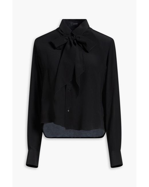 Wardrobe NYC Black Silk Crepe De Chine Shirt