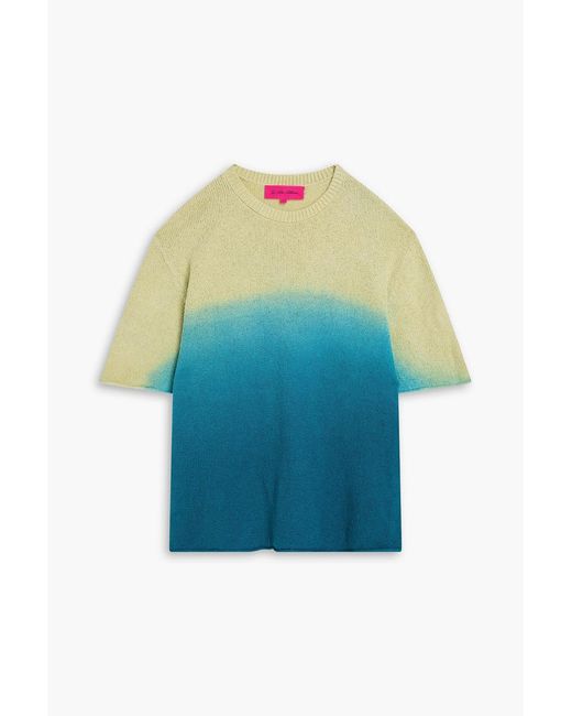The Elder Statesman Blue Nora Dip-Dyed Cotton T-Shirt for men