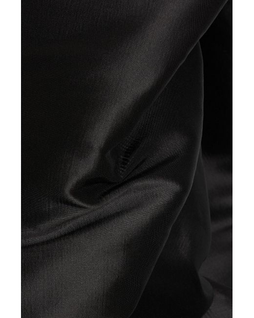 Rick Owens Black Drapiertes oberteil aus seidentaft mit asymmetrischer schulterpartie