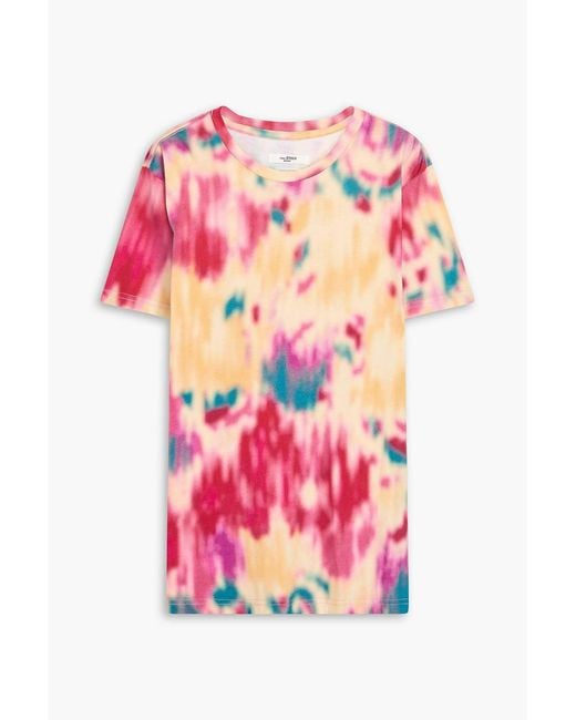 Isabel Marant Pink Zaof Tie-Dyed Cotton-Jersey T-Shirt