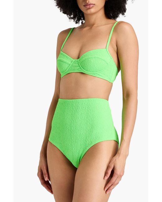 Mara Hoffman Green Lua popcorn bikini-oberteil mit bügel
