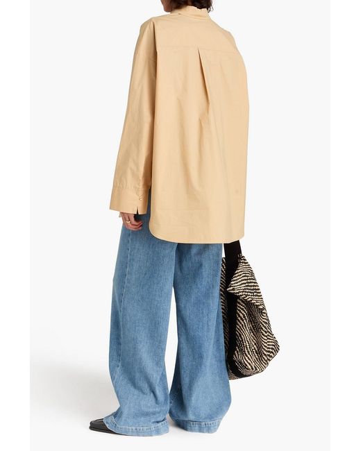 By Malene Birger Natural Oversized Cotton-Poplin Shirt
