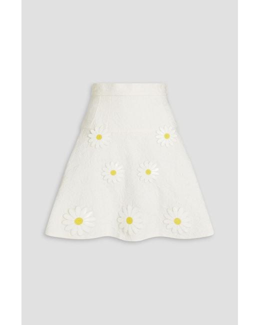 Dolce & Gabbana Natural Appliquéd Cotton And Silk-blend Jacquard Mini Skirt