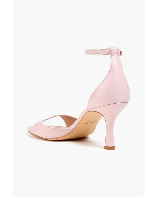 Stuart Weitzman Pink Isla 75 Leather Sandals