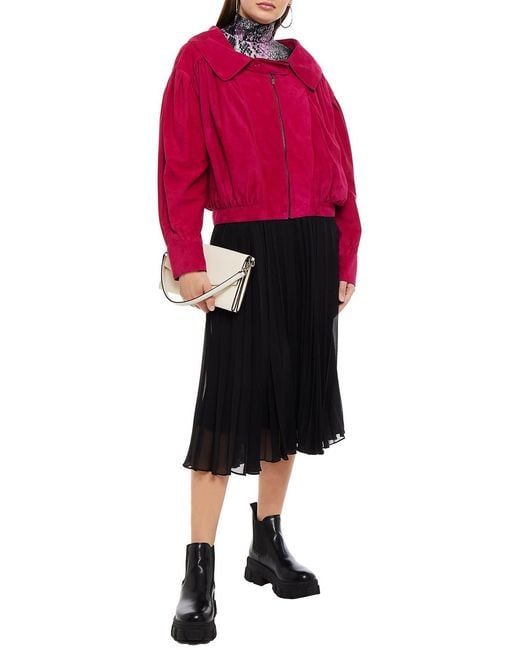 Miu Miu Gathered Suede Jacket
