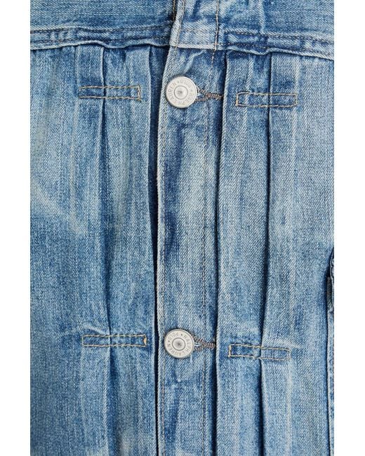 Polo Ralph Lauren Blue Distressed Faded Denim Jacket for men