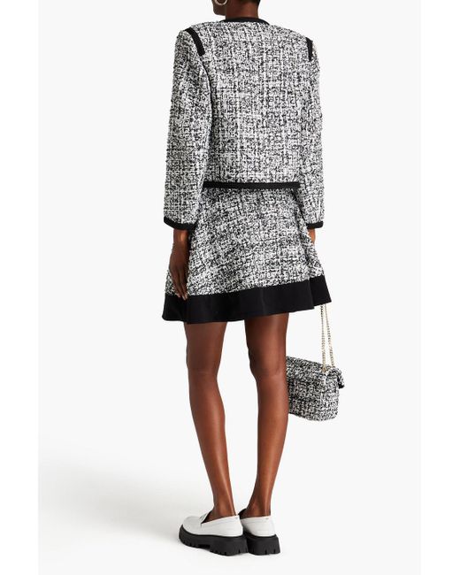 Sandro Black Malina Sequin-embellished Metallic Tweed Mini Skirt