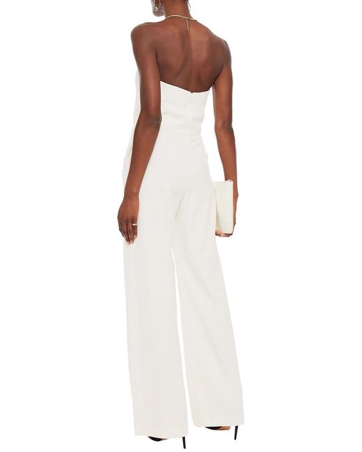 Stella McCartney White Strapless Wool Wide-leg Jumpsuit