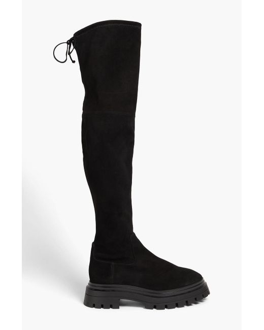 Stuart Weitzman Black Bedfordland Stretch-suede Over-the-knee Boots