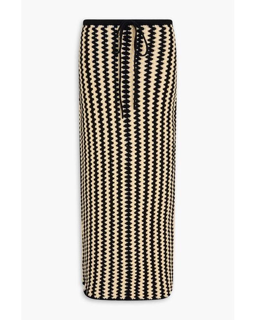 By Malene Birger Black Raze Macramé Lace Cotton Midi Skirt