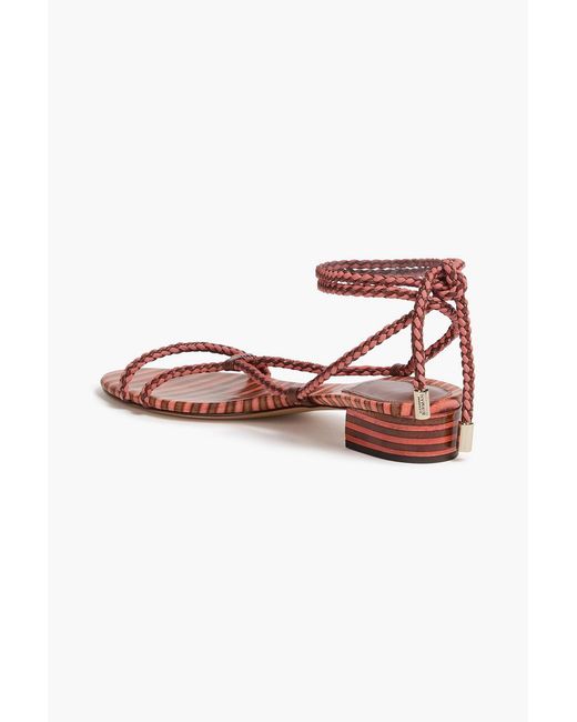 Alexandre Birman Pink Donna 30 Woven Leather And Suede Sandals