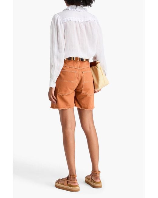Isabel Marant White Hemd "olinet" aus ramie mit biesen