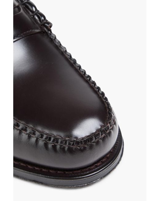 G.H.BASS Black Weejuns Glossed-Leather Penny Loafers for men